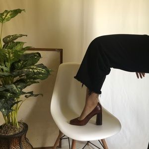 Faux croc skin heels